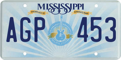 MS license plate AGP453