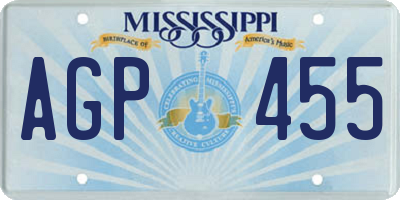 MS license plate AGP455
