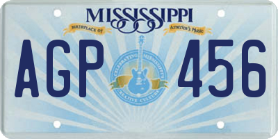 MS license plate AGP456