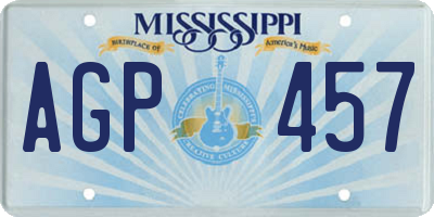 MS license plate AGP457