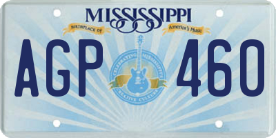 MS license plate AGP460