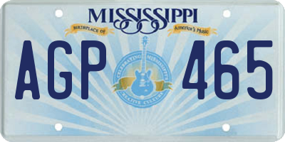 MS license plate AGP465