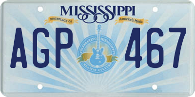 MS license plate AGP467