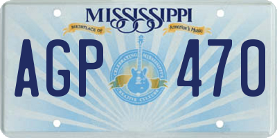 MS license plate AGP470