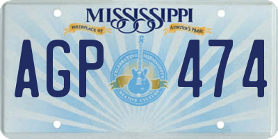 MS license plate AGP474