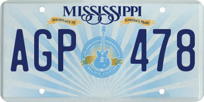 MS license plate AGP478
