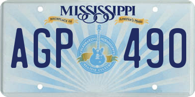 MS license plate AGP490