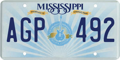 MS license plate AGP492