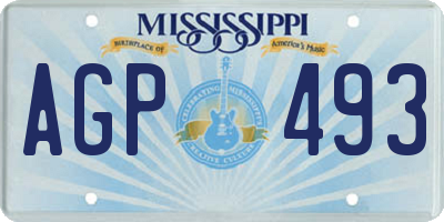 MS license plate AGP493