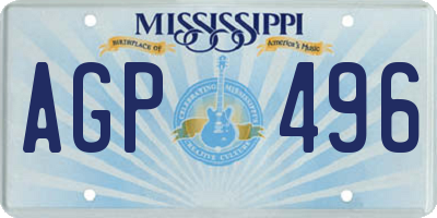 MS license plate AGP496