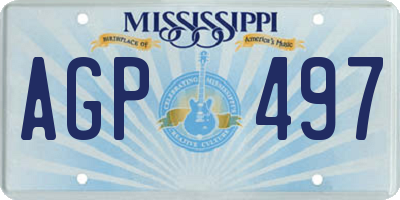 MS license plate AGP497