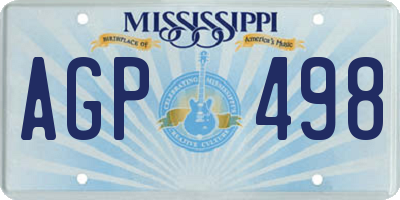 MS license plate AGP498