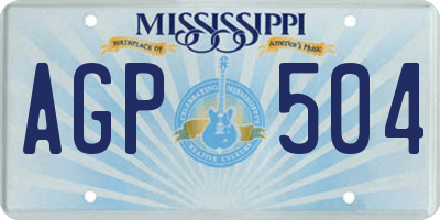 MS license plate AGP504