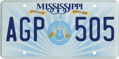 MS license plate AGP505