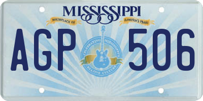 MS license plate AGP506