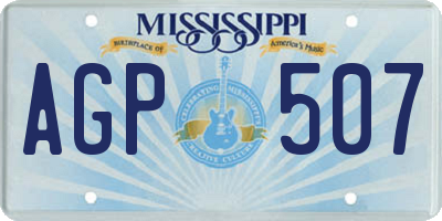 MS license plate AGP507