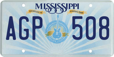 MS license plate AGP508