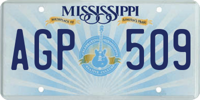 MS license plate AGP509