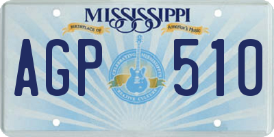 MS license plate AGP510