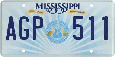 MS license plate AGP511