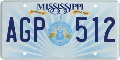 MS license plate AGP512