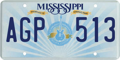 MS license plate AGP513