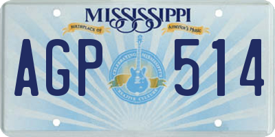 MS license plate AGP514