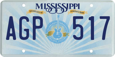 MS license plate AGP517
