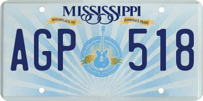 MS license plate AGP518