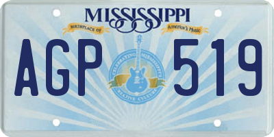 MS license plate AGP519