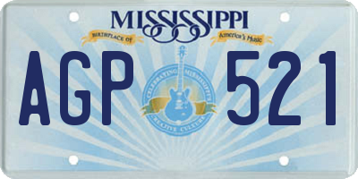 MS license plate AGP521