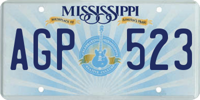 MS license plate AGP523
