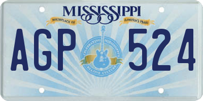 MS license plate AGP524