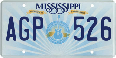 MS license plate AGP526