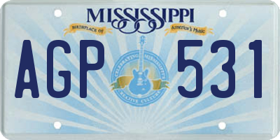 MS license plate AGP531