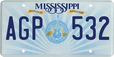 MS license plate AGP532