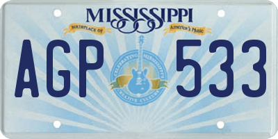 MS license plate AGP533