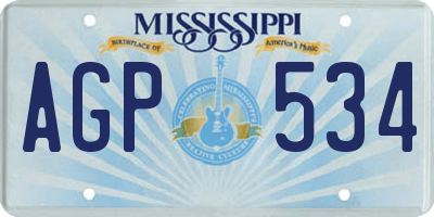 MS license plate AGP534