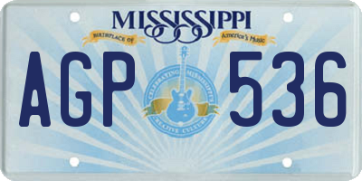 MS license plate AGP536