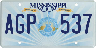 MS license plate AGP537