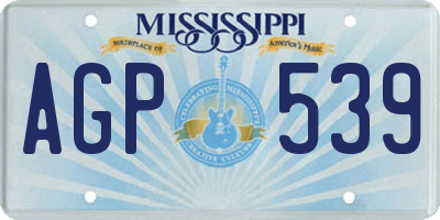 MS license plate AGP539