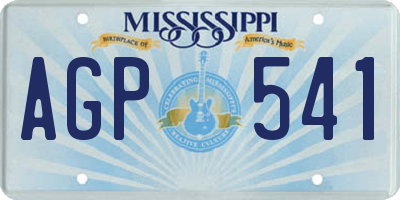 MS license plate AGP541