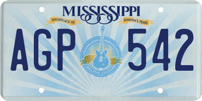 MS license plate AGP542