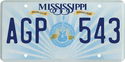 MS license plate AGP543