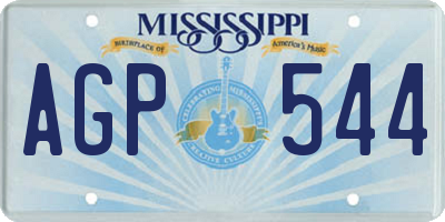 MS license plate AGP544