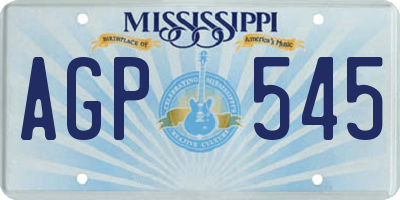 MS license plate AGP545
