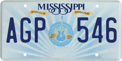 MS license plate AGP546