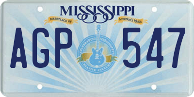 MS license plate AGP547
