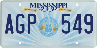 MS license plate AGP549