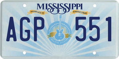 MS license plate AGP551